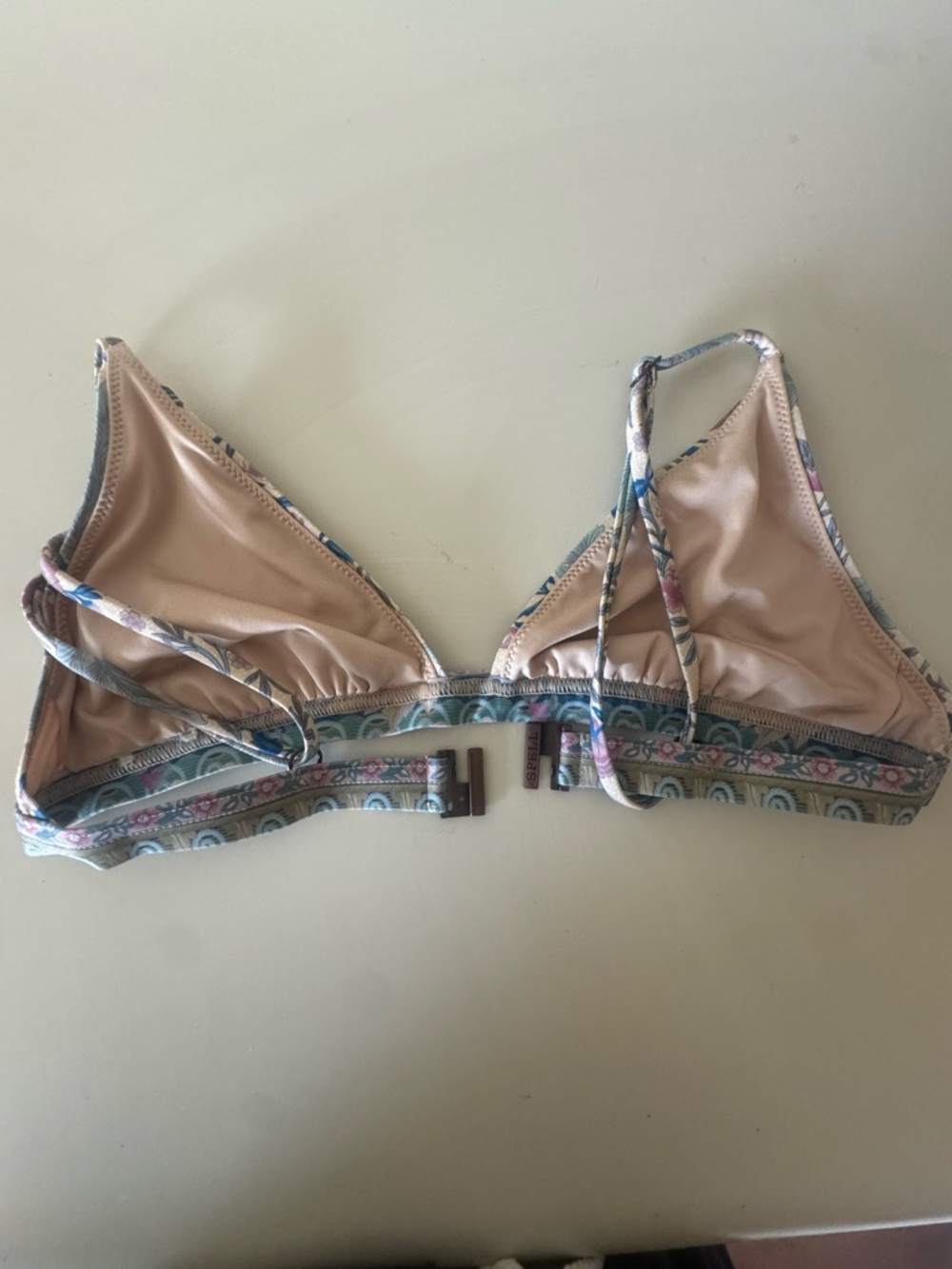 Spell Floral Paisley Bikini Top in Blue and Pink - Picture 2 of 3